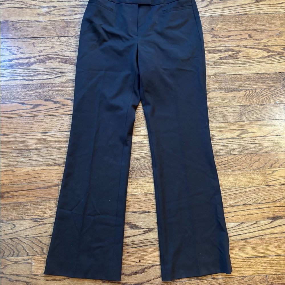 Lafayette 148 Espresso Dark Brown Italian Stretch Wool Trousers Pants Size 4 - Picture 2 of 7